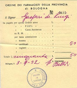 1952 quota Ordine dei farmacisti di...